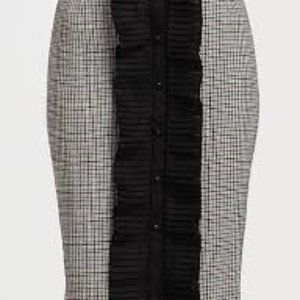 Fendi Ruffle Font Tweed Pencil Skirt